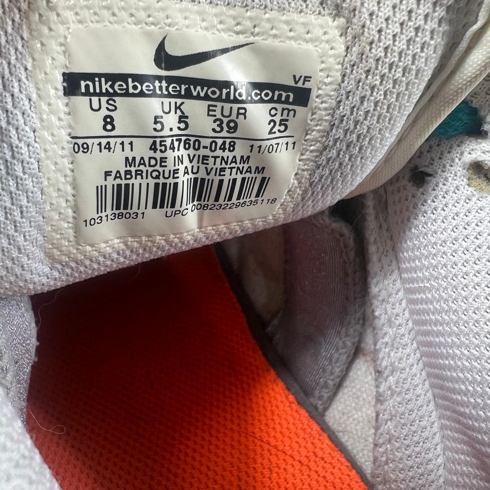 VNTG Y2K Nike Dunk Low‎ Sz 8 Womens Metallic Glitter Turquois orange 454760-048 - Picture 8 of 8